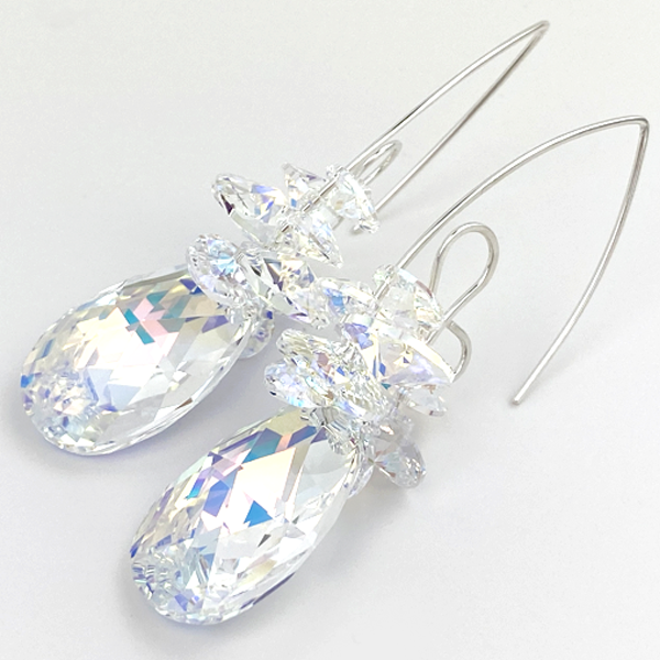 Beautiful Crystal Hoop Earrings Classic White Colour – Kalash Cards